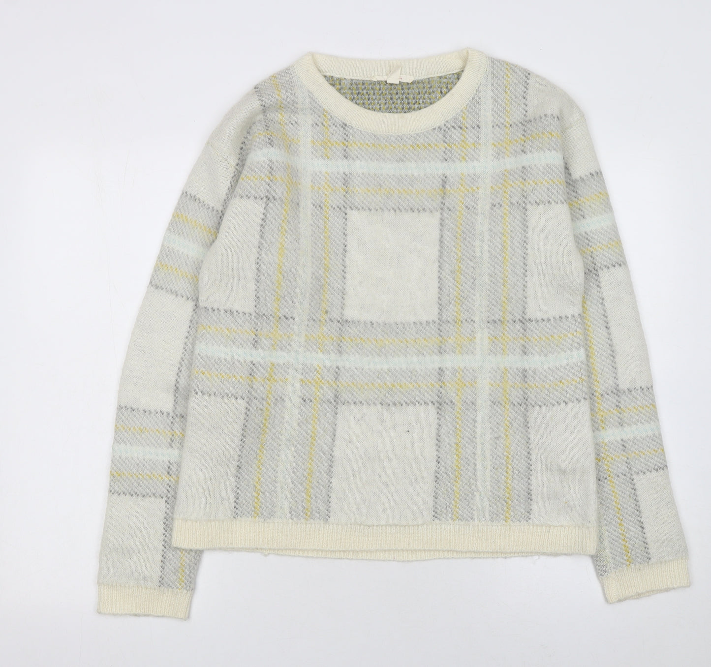 Esprit Women Ivory Check Knit Pullover Jumper XL