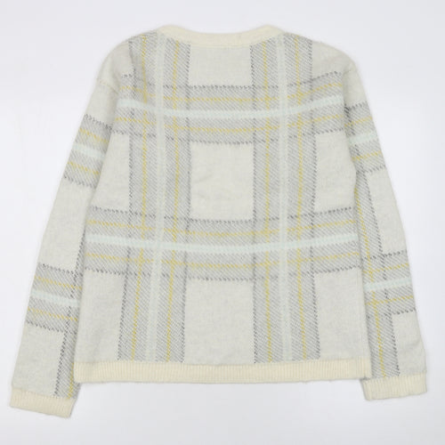 Esprit Women Ivory Check Knit Pullover Jumper XL