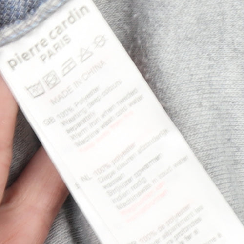 Pierre Cardin Men's Grey Argyle Full Zip Knit Jumper M