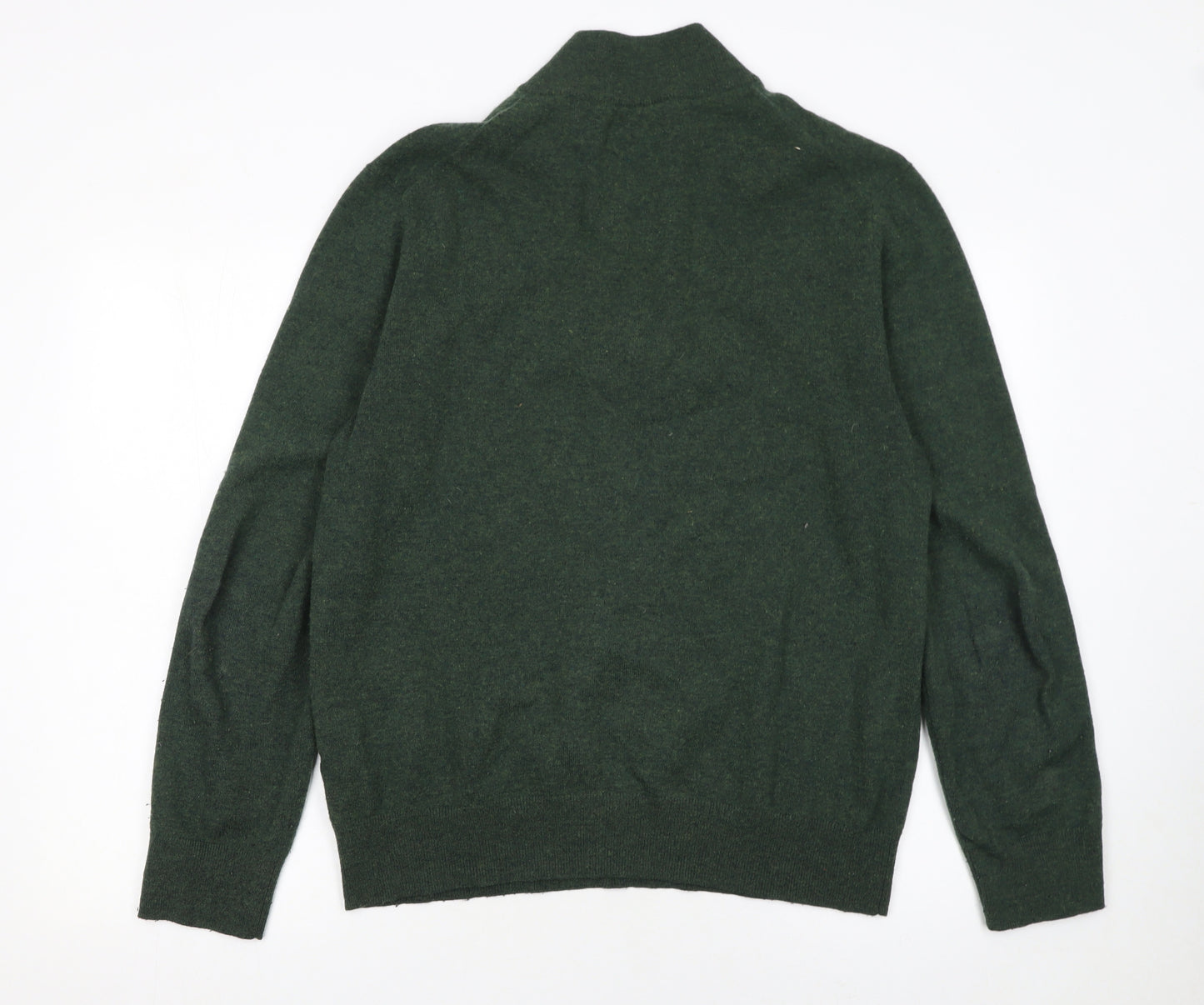 Boden Mens Green Wool Half Zip Jumper L Regular Fit