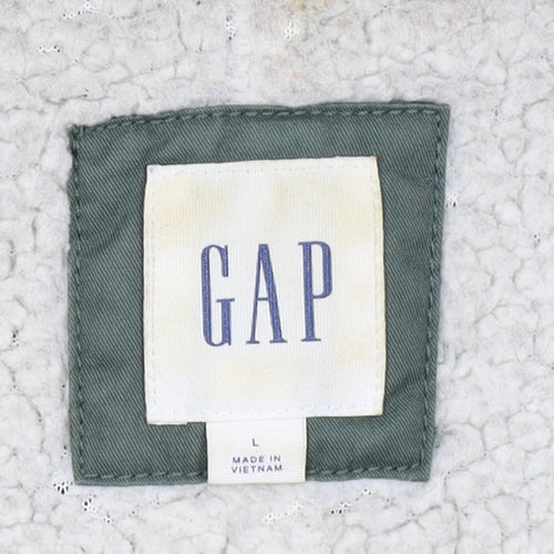 GAP Women’s Green Faux Fur Hooded Cotton Parka Coat Size L