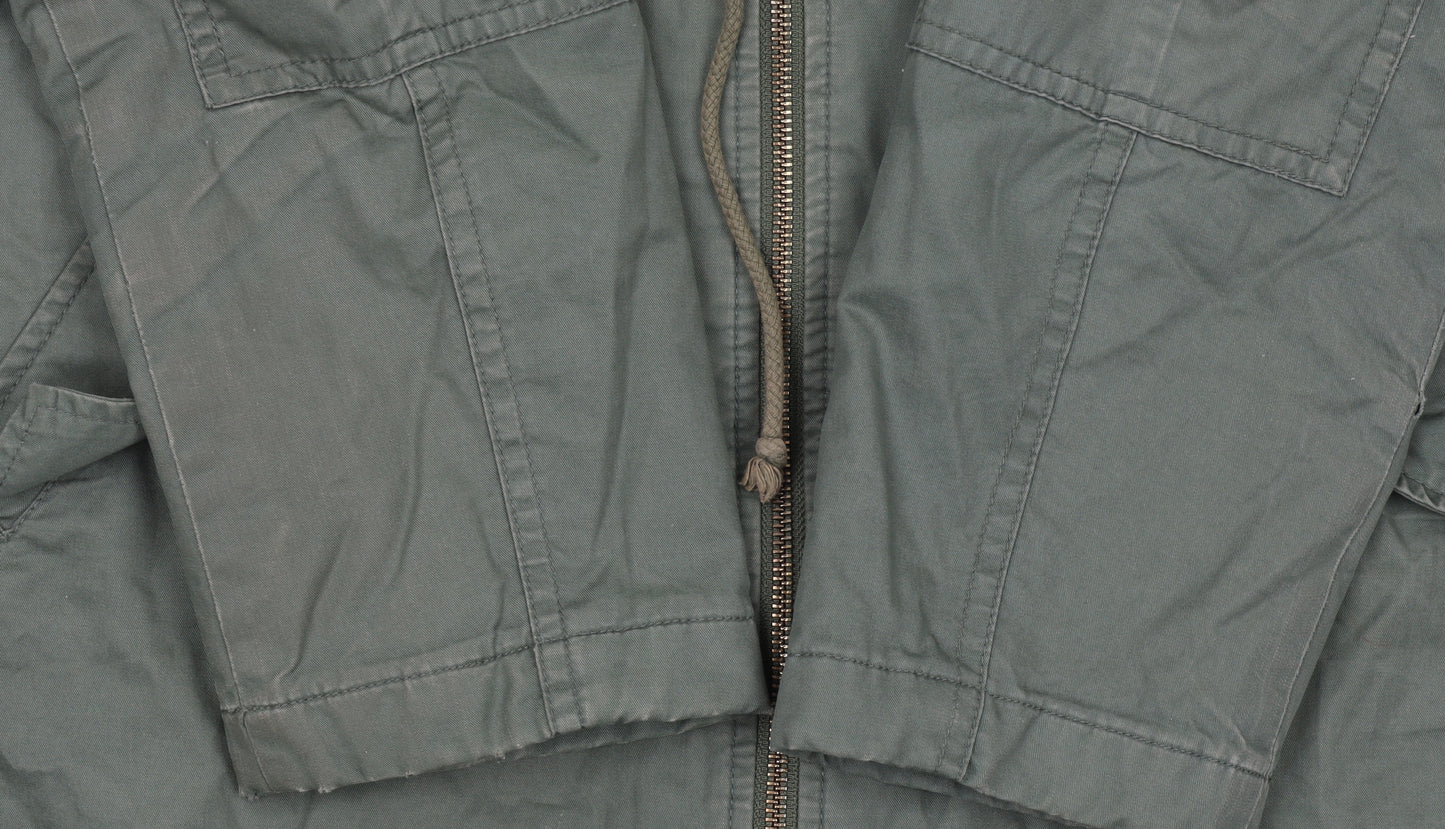 GAP Women’s Green Faux Fur Hooded Cotton Parka Coat Size L