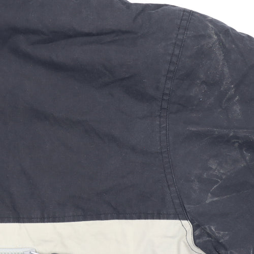 H·K·A Mens Black Hooded Anorak Jacket M Cotton Blend Outdoor