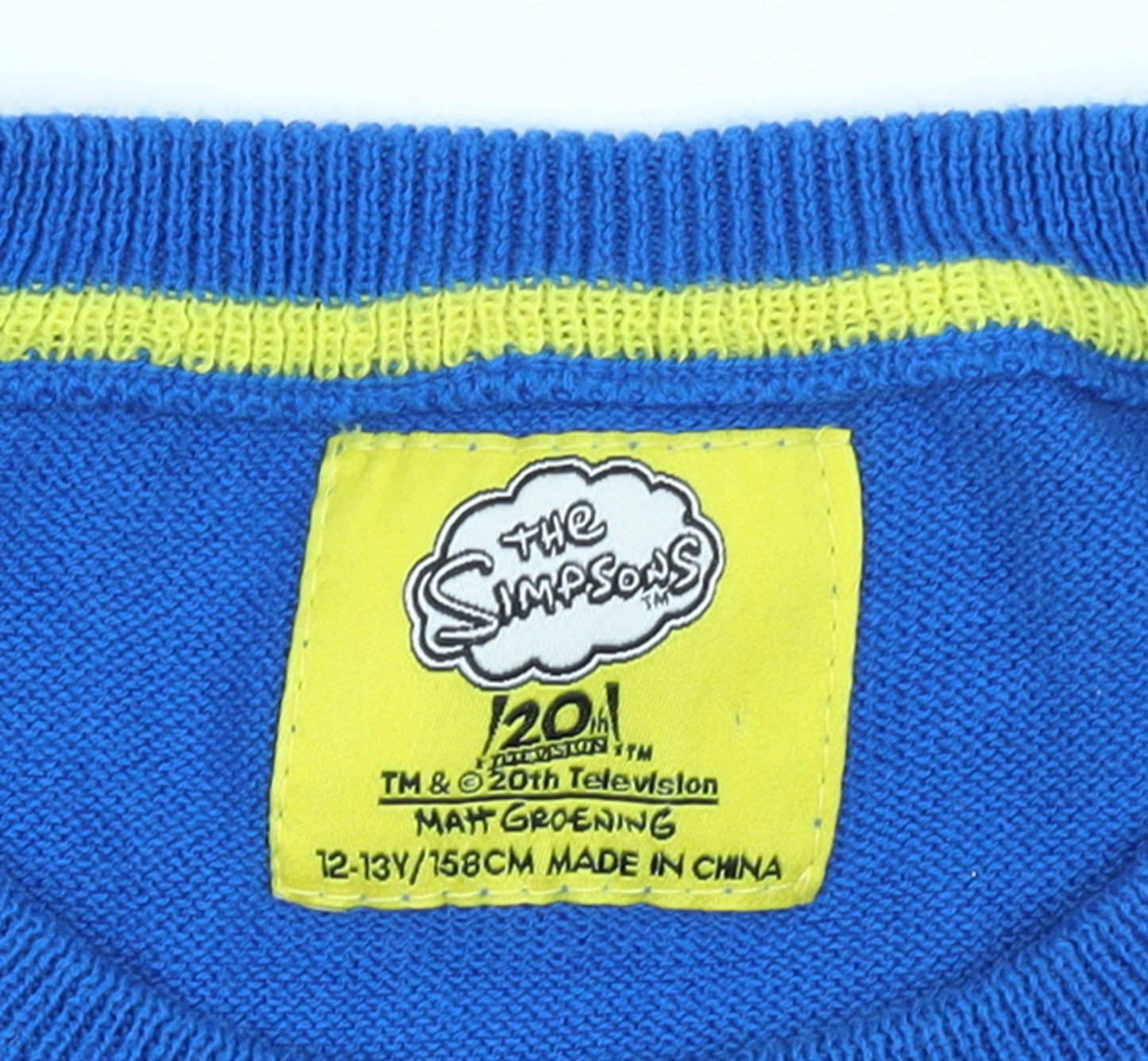 The Simpsons Boys Blue Christmas Bart Simpson Jumper 12-13 Years Pullover