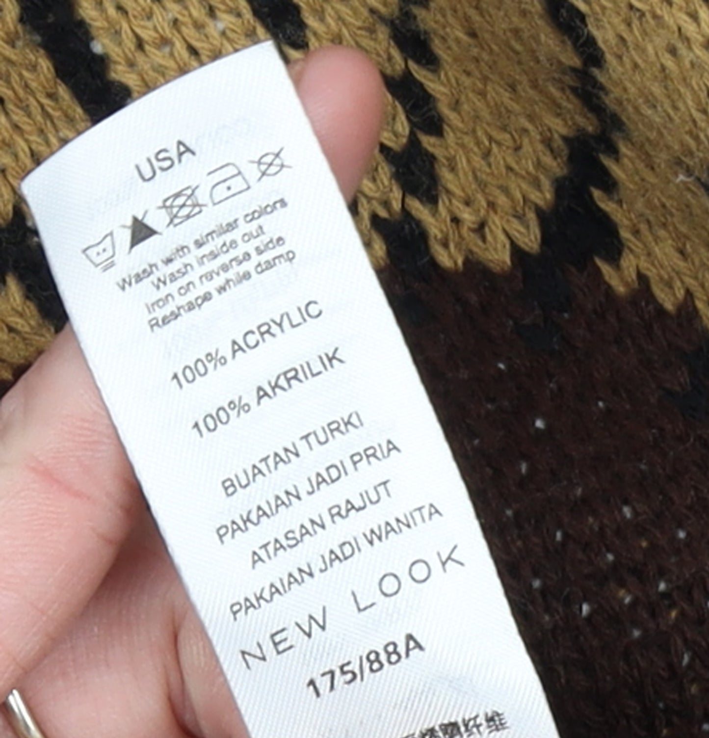 New Look Men Black Small Gobble Gobble Turkey Knit Jumper