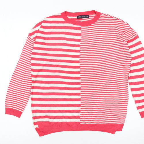 Marks and Spencer Womens Red Striped Knit Jumper Size M