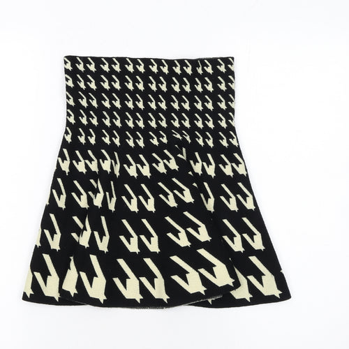 LUC-CE Womens Black A-Line Short Knit Skirt Size S