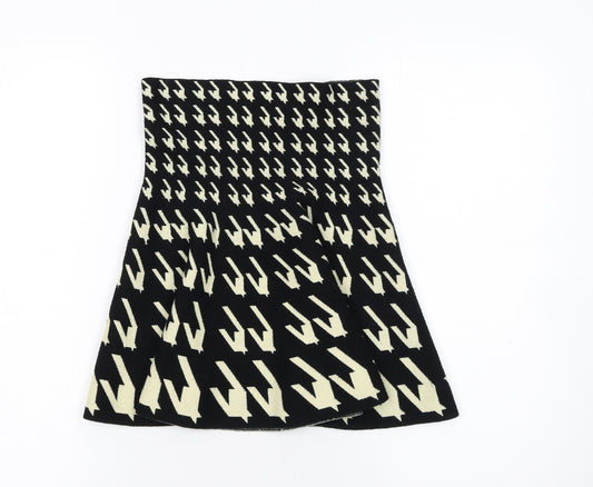 LUC-CE Womens Black A-Line Short Knit Skirt Size S