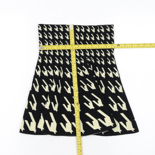LUC-CE Womens Black A-Line Short Knit Skirt Size S