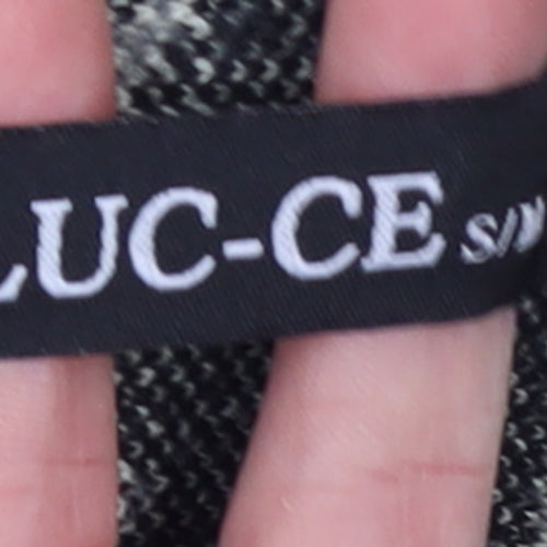 LUC-CE Womens Black A-Line Short Knit Skirt Size S