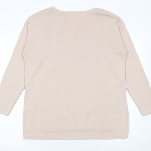 Star by Julien Macdonald Women's Beige Studded V-Neck Jumper Size 14