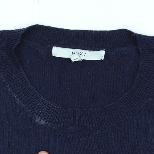 NEXT Women’s Blue Sequin Heart Striped Crew Neck Jumper Size L