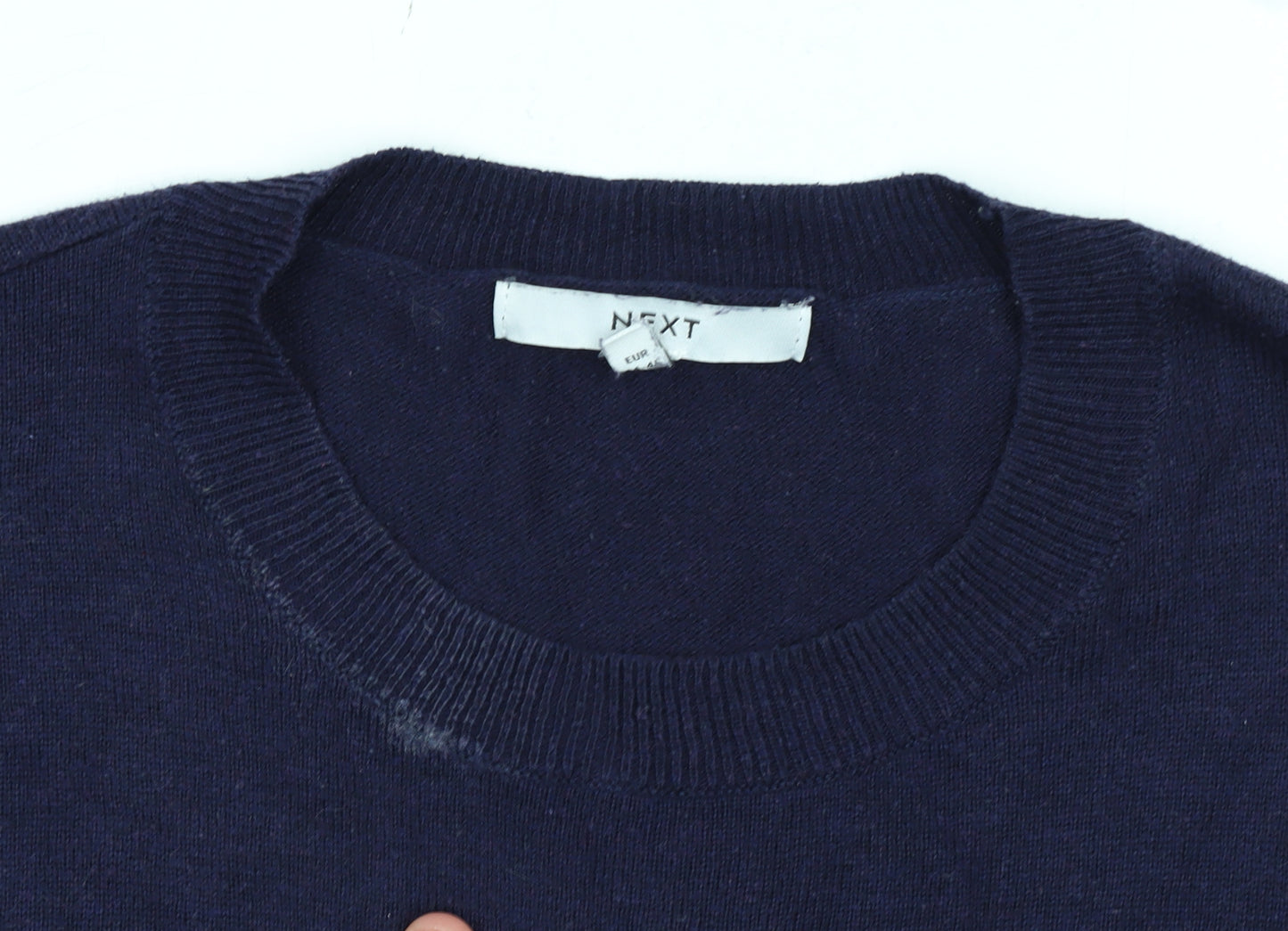 NEXT Women’s Blue Sequin Heart Striped Crew Neck Jumper Size L