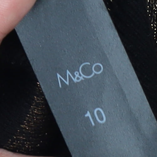 M&Co Women’s Bronze Black Striped Knit Bodycon Dress Size 10