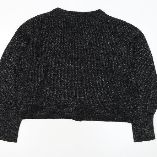 John Lewis Women’s Black L V-Neck Chunky Knit Cardigan