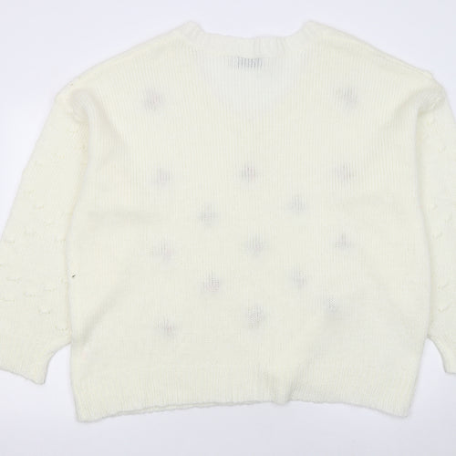 In The Style Women’s Ivory Floral Embroidered Knit Jumper UK 20