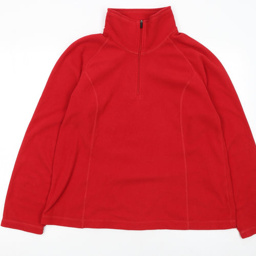 Lands' End Men's Red Fleece 1/4 Zip Pullover Sweatshirt Size L