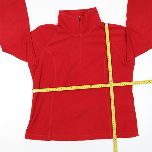 Lands' End Men's Red Fleece 1/4 Zip Pullover Sweatshirt Size L