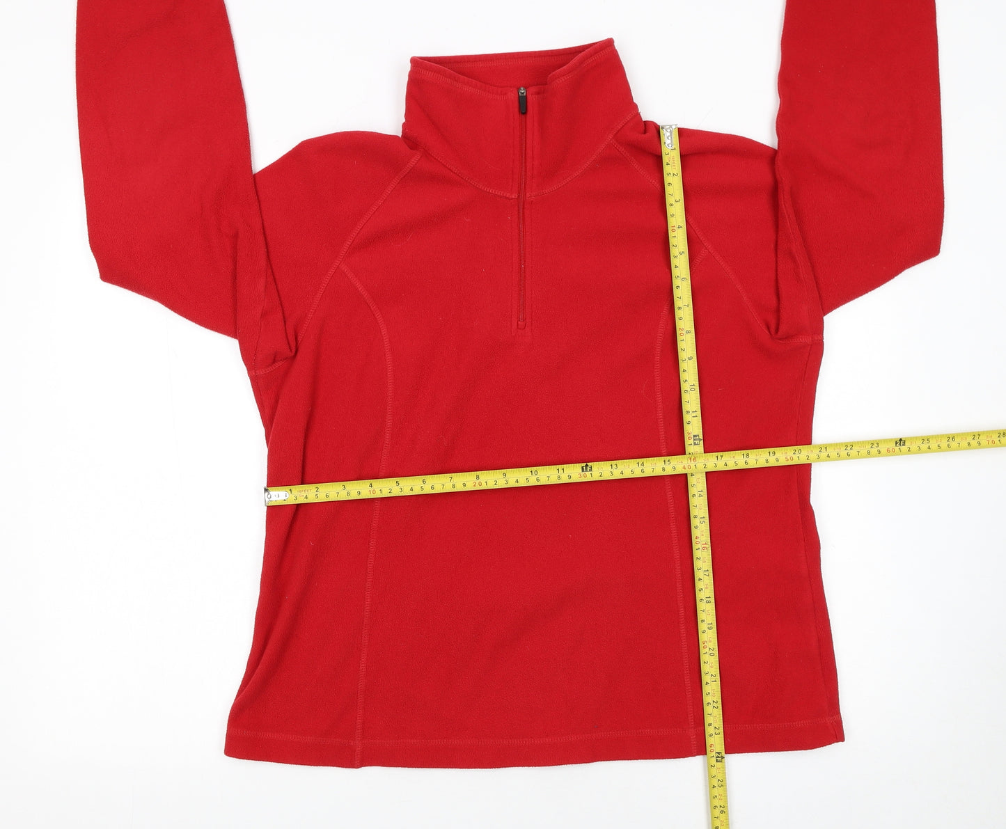 Lands' End Men's Red Fleece 1/4 Zip Pullover Sweatshirt Size L