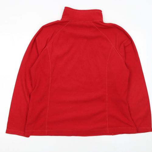 Lands' End Men's Red Fleece 1/4 Zip Pullover Sweatshirt Size L