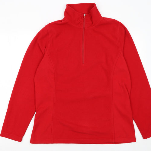 Lands' End Men's Red XL Tall Fleece 1/2 Zip Pullover Sweatshirt