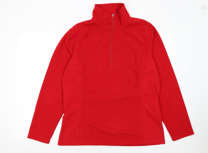 Lands' End Men's Red XL Tall Fleece 1/2 Zip Pullover Sweatshirt