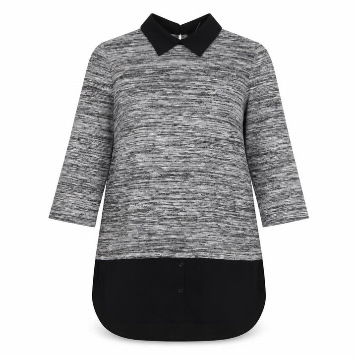 Roman Women’s Grey Collared Tunic Jumper Size 12 3/4 Sleeve