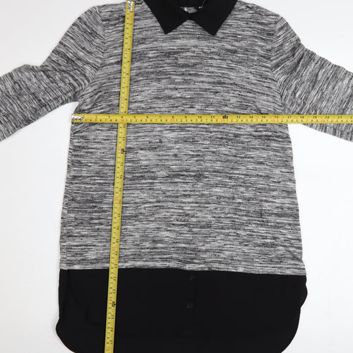 Roman Women’s Grey Collared Tunic Jumper Size 12 3/4 Sleeve