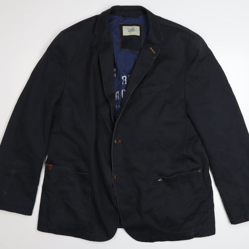 Camel Active Men's Blue Cotton Blazer Jacket Size 2XL Regular Fit