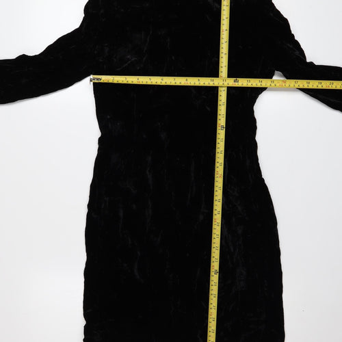 & Other Stories Women Black Size 8 Velvet Bodycon Dress