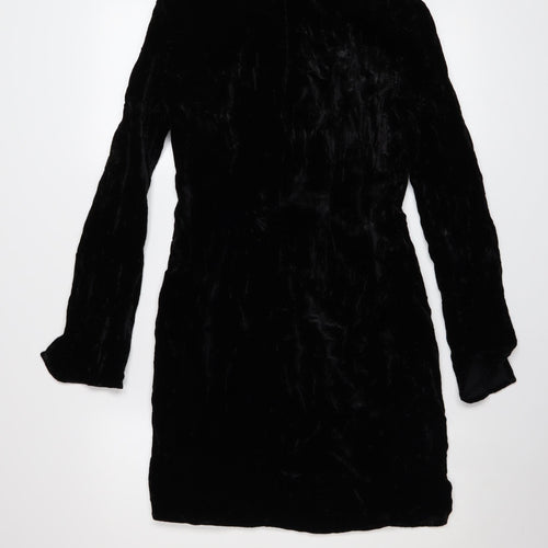 & Other Stories Women Black Size 8 Velvet Bodycon Dress