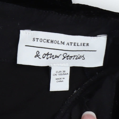 & Other Stories Women Black Size 8 Velvet Bodycon Dress