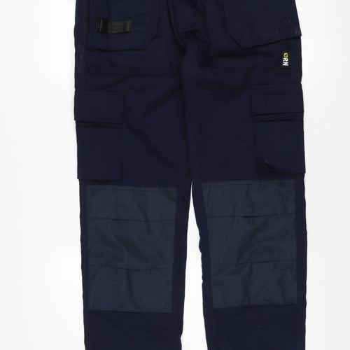 ORN Men's Navy Blue Cargo Work Trousers 30S Cotton Blend