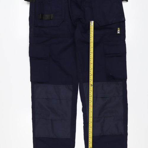 ORN Men's Navy Blue Cargo Work Trousers 30S Cotton Blend