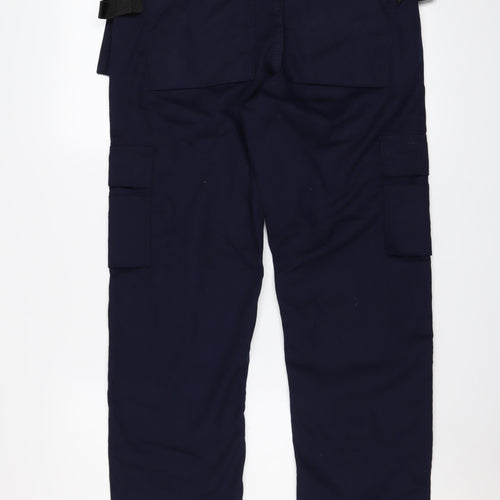 ORN Men's Navy Blue Cargo Work Trousers 30S Cotton Blend