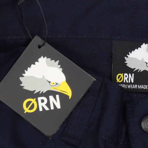 ORN Men's Navy Blue Cargo Work Trousers 30S Cotton Blend