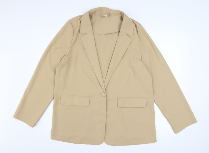 George Women Beige Regular Fit Blazer Jacket Size 14