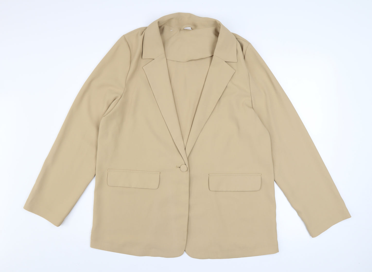 George Women Beige Regular Fit Blazer Jacket Size 14