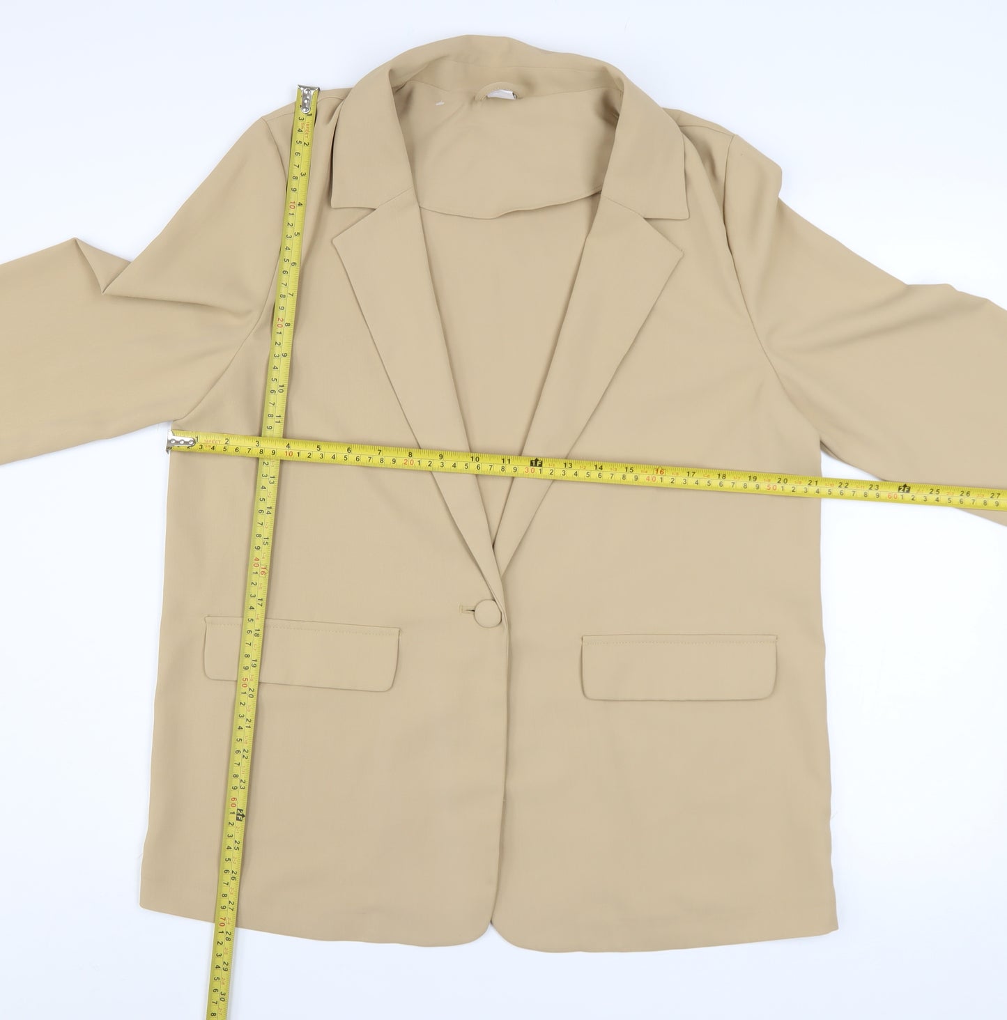 George Women Beige Regular Fit Blazer Jacket Size 14