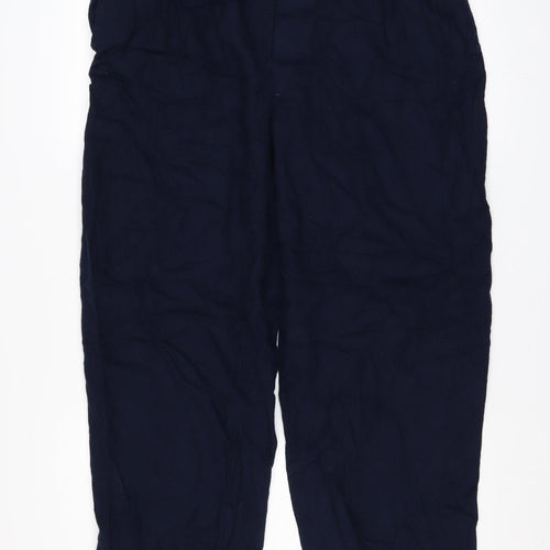 Lands' End Men's Blue Cotton Chino Drawstring Trousers L