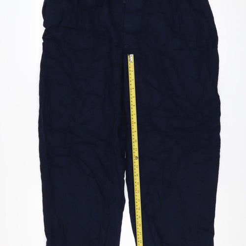 Lands' End Men's Blue Cotton Chino Drawstring Trousers L