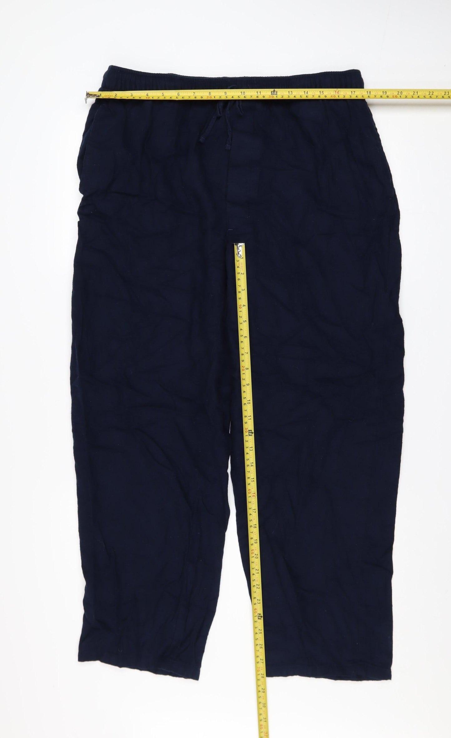 Lands' End Men's Blue Cotton Chino Drawstring Trousers L