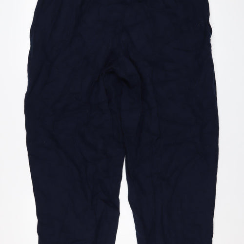 Lands' End Men's Blue Cotton Chino Drawstring Trousers L
