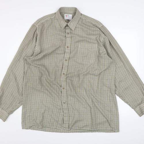 Peter Willis Country Men's Green Check Long Sleeve 16.5in Button-Up Shirt