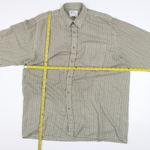 Peter Willis Country Men's Green Check Long Sleeve 16.5in Button-Up Shirt