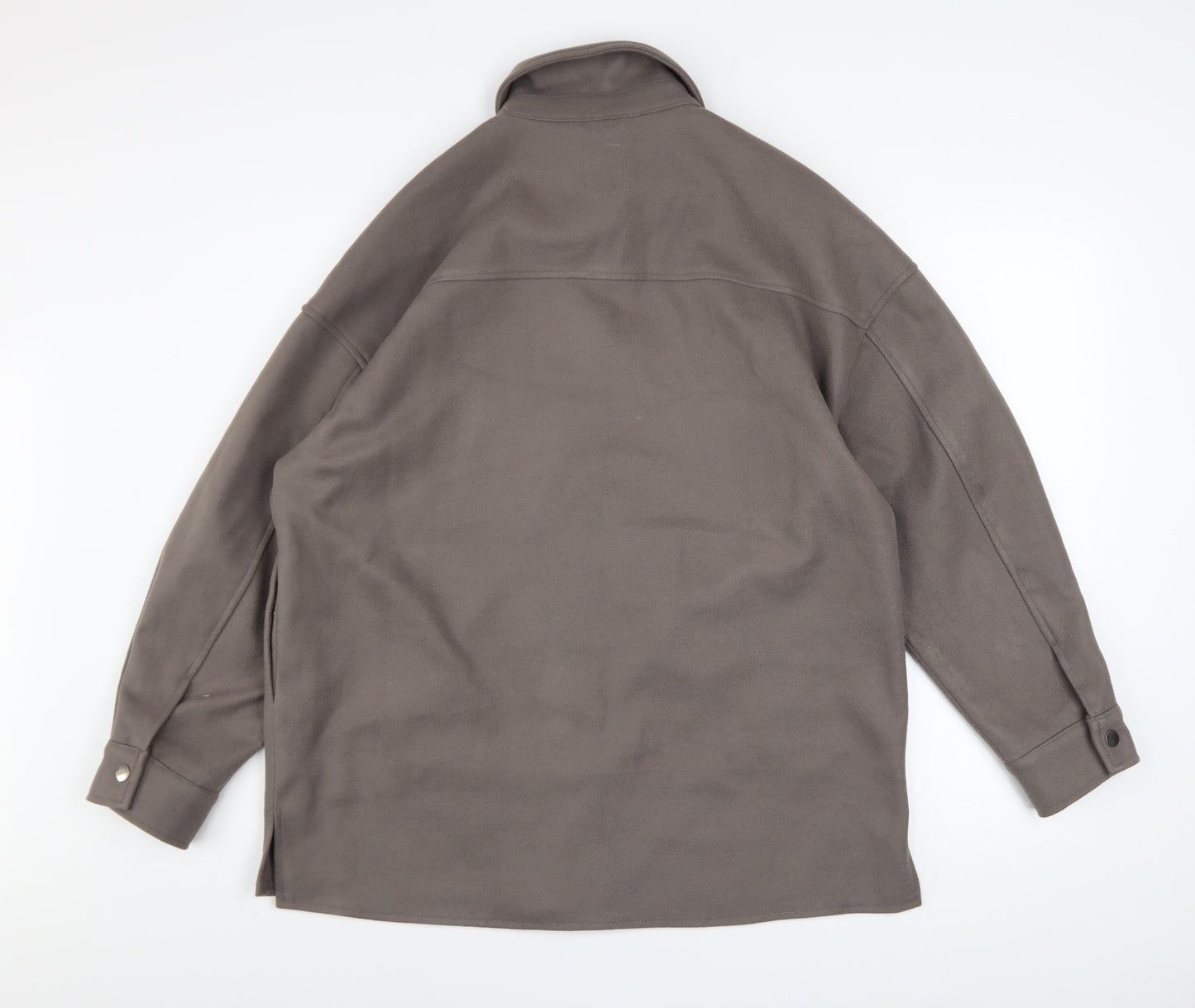 Primark Women Brown Fleece Button Casual Jacket Size S