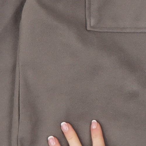 Primark Women Brown Fleece Button Casual Jacket Size S
