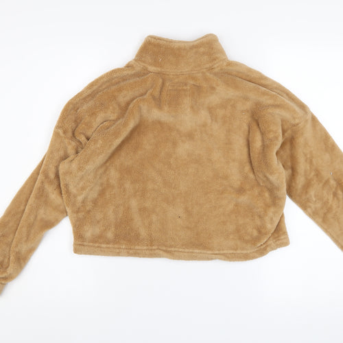 Bluenotes Women’s Beige Fleece Pullover 1/4 Zip Sweatshirt Size S