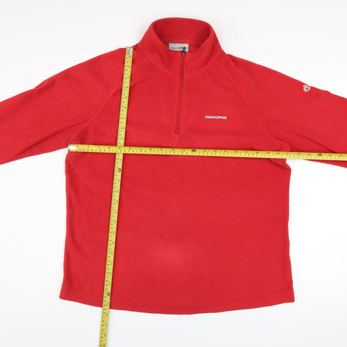 Craghoppers Women's Red Fleece 1/4 Zip Pullover Sweatshirt UK 16