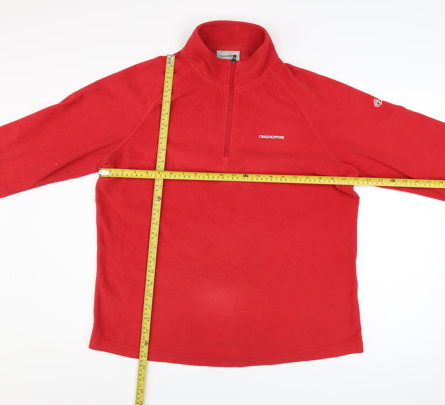 Craghoppers Women's Red Fleece 1/4 Zip Pullover Sweatshirt UK 16